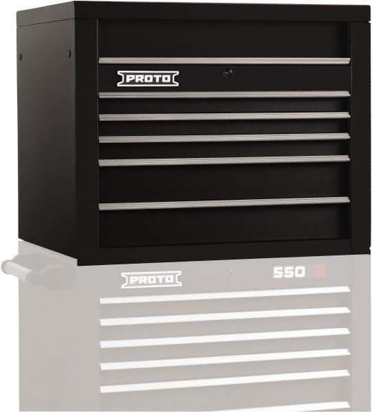Proto - 5 Drawer Top Tool Chest - 34" Wide x 25-1/4" Deep x 27" High, Steel, Black - Apex Tool & Supply