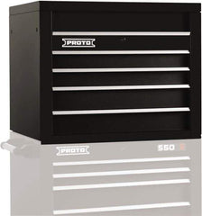 Proto - 4 Drawer Top Tool Chest - 34" Wide x 25-1/4" Deep x 27" High, Steel, Black - Apex Tool & Supply