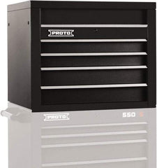 Proto - 4 Drawer Top Tool Chest - 34" Wide x 25-1/4" Deep x 27" High, Steel, Black - Apex Tool & Supply