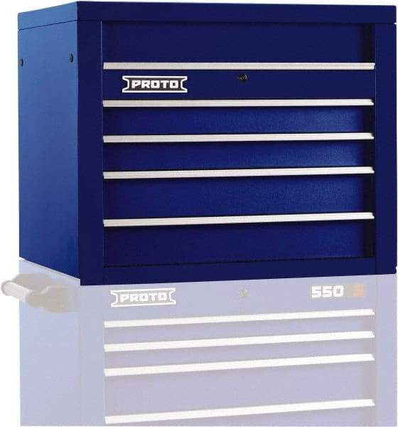Proto - 4 Drawer Top Tool Chest - 34" Wide x 25-1/4" Deep x 27" High, Steel, Blue - Apex Tool & Supply