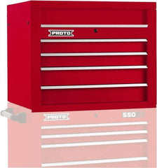 Proto - 4 Drawer Top Tool Chest - 34" Wide x 25-1/4" Deep x 27" High, Steel, Red - Apex Tool & Supply