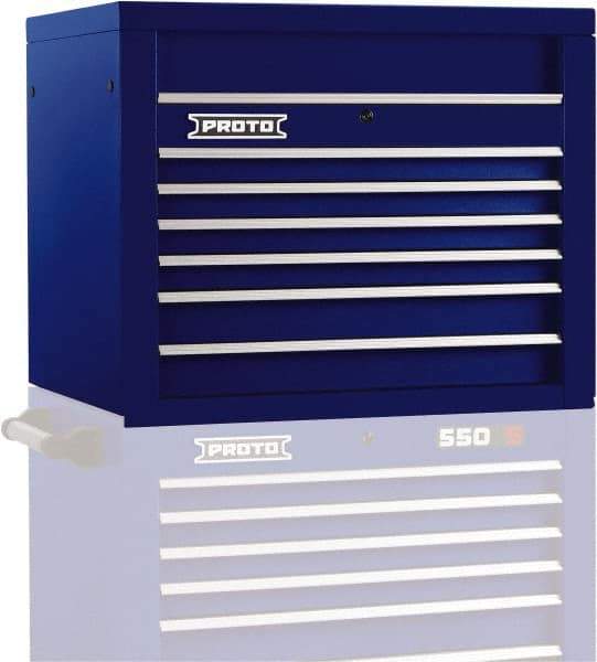 Proto - 6 Drawer Top Tool Chest - 34" Wide x 25-1/4" Deep x 27" High, Steel, Blue - Apex Tool & Supply