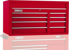 Proto - 8 Drawer Top Tool Chest - 50" Wide x 25-1/4" Deep x 27" High, Steel, Red - Apex Tool & Supply