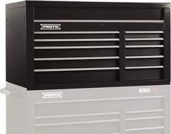 Proto - 10 Drawer Top Tool Chest - 50" Wide x 25-1/4" Deep x 27" High, Steel, Black - Apex Tool & Supply