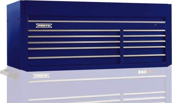 Proto - 10 Drawer Top Tool Chest - 66" Wide x 27" Deep x 27" High, Steel, Blue - Apex Tool & Supply