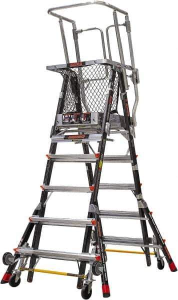 Little Giant Ladder - 4 Steps, 7' 9"' High, Type IAA Rating, Fiberglass Step Ladder - 375 Lb Load Capacity, 114" Base Width - Apex Tool & Supply