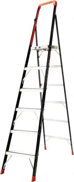 Little Giant Ladder - 6 Steps, 4' 3"' High, Type IAA Rating, Fiberglass Step Ladder - 375 Lb Load Capacity, 25" Base Width - Apex Tool & Supply