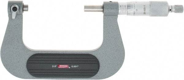 SPI - 2 to 3" Range, Mechanical Screw Thread Micrometer - Ratchet Stop Thimble, 0.001" Graduation, +/-0.0002" Accuracy - Apex Tool & Supply