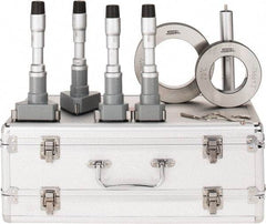 SPI - 4 Piece, 2 to 4", Chrome Plated Coated, Mechanical Inside Micrometer Set - 0.0002" Graduation, 6" Extension Rod Length, (2) Setting Rings Included - Apex Tool & Supply