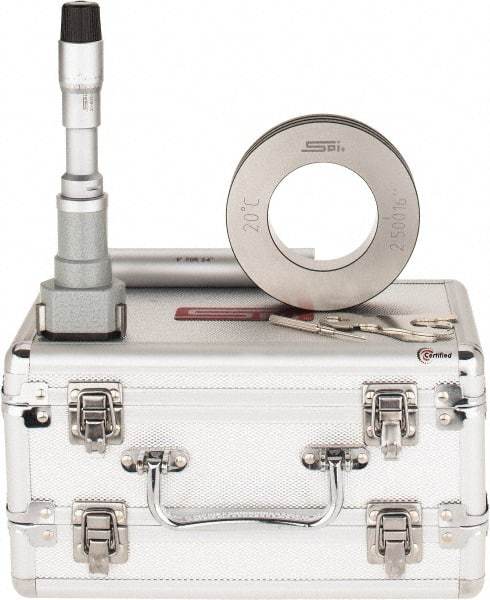 SPI - 2 to 2.5", 4.49" Gage Depth, Mechanical Inside Hole Micrometer - 0.0002" Graduation, 0.0002" Accuracy, Ratchet Stop Thimble - Apex Tool & Supply