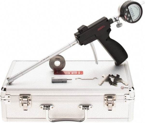 SPI - 0.5 to 0.8", 2.6" Deep, Pistol Grip Electronic Bore Gage Set - Up to 0.00016" Accuracy, 0.0001" Resolution, Includes Indicator - Apex Tool & Supply
