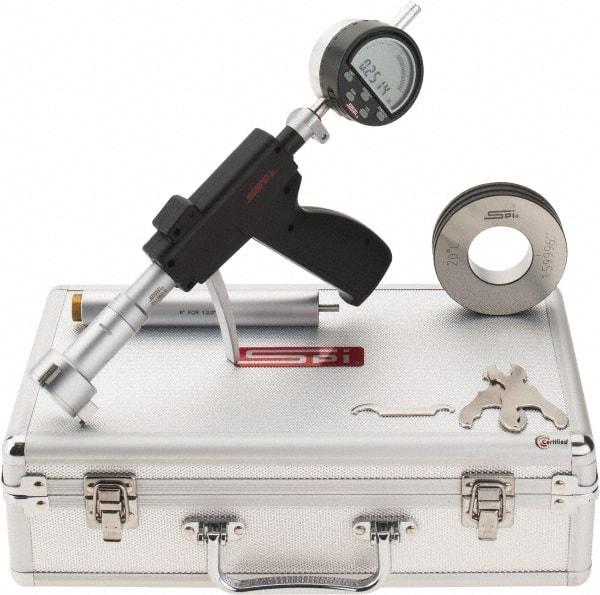 SPI - 1.6 to 2", 3.88" Deep, Pistol Grip Electronic Bore Gage - Up to 0.0002" Accuracy, 0.0001" Resolution, Includes Indicator - Apex Tool & Supply