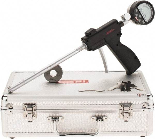 SPI - 0.5 to 0.65", 2.6" Deep, Pistol Grip Electronic Bore Gage - Up to 0.00016" Accuracy, 0.0001" Resolution, Includes Indicator - Apex Tool & Supply