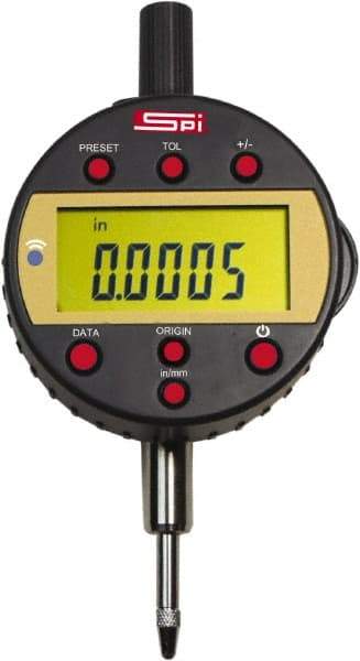 SPI - 0 to 1/2" Range, 0.0005" Graduation, Electronic Drop Inidicator - 0.0005" Accuracy - Apex Tool & Supply