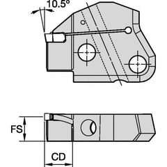 Kennametal - Left Hand Cut Indexable Grooving Cartridge - EG0400M04P04 Insert Style - Apex Tool & Supply