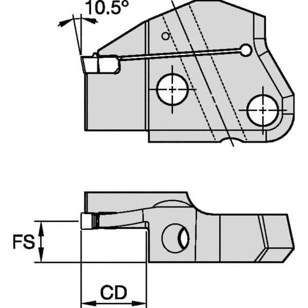 Kennametal - Left Hand Cut Indexable Grooving Cartridge - EG0300M03P02 Insert Style - Apex Tool & Supply