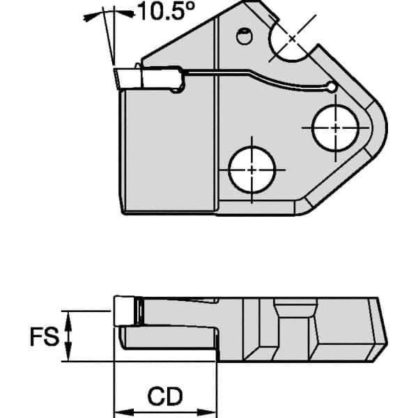 Kennametal - Left Hand Cut Indexable Grooving Cartridge - EG0600M06P04 Insert Style - Apex Tool & Supply