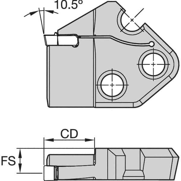 Kennametal - Right Hand Cut Indexable Grooving Cartridge - EG0600M06P04 Insert Style - Apex Tool & Supply