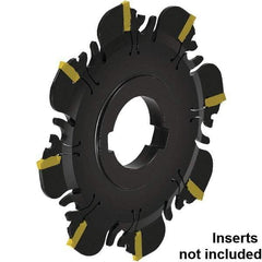 Kennametal - Arbor Connection, 0.047" Cutting Width, 3/8" Depth of Cut, 100mm Cutter Diam, 27mm Hole Diam, 11 Tooth Indexable Slotting Cutter - 27mm Shank Diam, FDA Toolholder, XCP12... Insert, Neutral Cutting Direction - Apex Tool & Supply