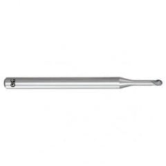 1.5mm Dia. - 55mm OAL - Solid Carbide - Ball End HP End Mill-2 FL - Apex Tool & Supply