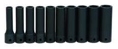 10 Piece - 1/2" Drive - 6 Point - Deep Impact Socket Set on Clip Rail Metric - Apex Tool & Supply