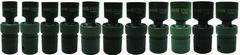 11 Piece - 1/2" Drive - Universal 6 Point Impact Socket Set on Clip Rail Metric - Apex Tool & Supply
