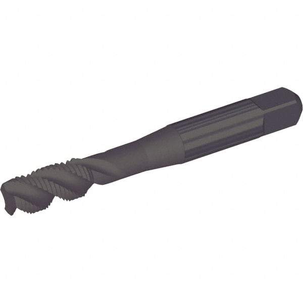 Kennametal - 7/16-14 3 Flute Bottoming Spiral Flute Tap - Cobalt, Oxide Finish, 80.3mm OAL, Right Hand Flute, Right Hand Thread, H3 - Exact Industrial Supply