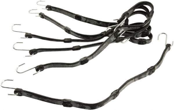 Erickson Manufacturing - Adjustable Bungee Strap with S Hook - 24" OAL, Black - Apex Tool & Supply