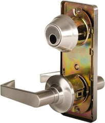 Stanley - Grade 2 Passage Lever Lockset for 1-3/8 to 2" Thick Doors - 2-3/4" Back Set, Keyless Cylinder, Brass Alloy, Satin Nickel Finish - Apex Tool & Supply