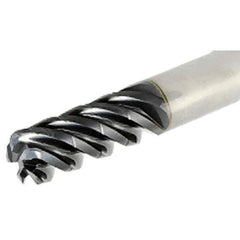 Iscar - 12mm Diam, Variable Pitch, 24mm LOC, 4 Flute Solid Carbide 2mm Corner Radius Roughing End Mill - TiAlN Finish, 83mm OAL, 12mm Shank Diam, Single End, 38° Helix - Apex Tool & Supply