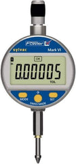 Fowler - 0 to 12.5mm Range, 0.00005" Graduation, Electronic Drop Indicator - Center Lug Back, Accurate to 0.00012", Inch & Metric System, LCD Display - Apex Tool & Supply