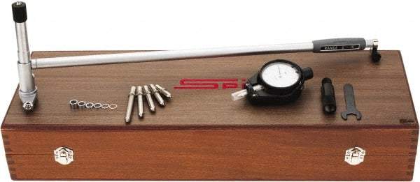 SPI - 6 Anvil, 6 to 10" Dial Bore Gage - 0.0001" Graduation, 16" Gage Depth, Accurate to 0.0003", Carbide Ball - Apex Tool & Supply