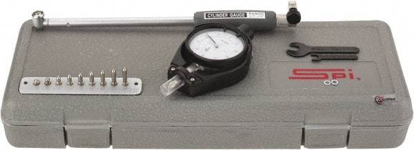 SPI - 10 Anvil, 0.7 to 1-1/2" Dial Bore Gage - 0.0005" Graduation, 6" Gage Depth, Accurate to 0.0006", Carbide Ball - Apex Tool & Supply