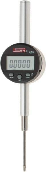 SPI - 0 to 2" Range, 0.00005" Graduation, Electronic Drop Indicator - Flat & Lug Back, Accurate to 0.0012", Inch & Metric System, Digital Display - Apex Tool & Supply
