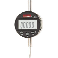 SPI - 0 to 1/2" Range, 0.0005" Graduation, Electronic Drop Indicator - Flat & Lug Back, Accurate to 0.0008", Inch & Metric System, Digital Display - Apex Tool & Supply