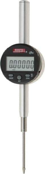 SPI - 0 to 2" Range, 0.00005" Graduation, Electronic Drop Indicator - Flat & Lug Back, Accurate to 0.00025", Inch & Metric System, Digital Display - Apex Tool & Supply