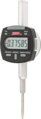 SPI - 0 to 1" Range, 0.00005" Graduation, Electronic Drop Indicator - Flat & Lug Back, Accurate to 0.0002", Inch & Metric System, Digital Display - Apex Tool & Supply