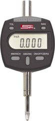 SPI - 0 to 1/2" Range, 0.00005" Graduation, Electronic Drop Indicator - Flat & Lug Back, Accurate to 0.00016", Inch & Metric System, Digital Display - Apex Tool & Supply
