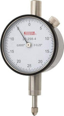 SPI - 1/4" Range, 0-25-0 Dial Reading, 0.0005" Graduation Dial Drop Indicator - 1.61" Dial, 0.05" Range per Revolution, 0.0005" Accuracy, Includes NIST Traceability Certification - Apex Tool & Supply