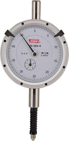 SPI - 0.4" Range, 0-50 Dial Reading, 0.0005" Graduation Dial Drop Indicator - 2.2" Dial, 0.05" Range per Revolution, 0.0015" Accuracy, Includes NIST Traceability Certification - Apex Tool & Supply