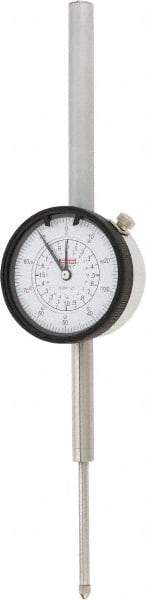 SPI - 2" Range, 0-100 Dial Reading, 0.001" Graduation Dial Drop Indicator - 2.2" Dial, 0.1" Range per Revolution, 0.004" Accuracy, Revolution Counter, Includes NIST Traceability Certification - Apex Tool & Supply