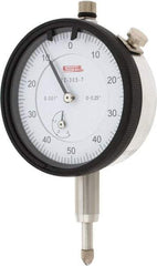 SPI - 1/4" Range, 0-50-0 Dial Reading, 0.001" Graduation Dial Drop Indicator - 2.2" Dial, 0.1" Range per Revolution, 0.002" Accuracy, Revolution Counter - Apex Tool & Supply