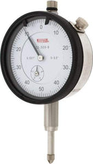 SPI - 1/2" Range, 0-50-0 Dial Reading, 0.001" Graduation Dial Drop Indicator - 2.2" Dial, 0.1" Range per Revolution, 0.002" Accuracy, Revolution Counter, Includes NIST Traceability Certification - Apex Tool & Supply