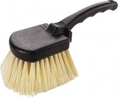 Harper Brush - 2-1/4" Bristle Length, Polypropylene Utility Scrub Brush - 3-1/2" x 3-1/2" Long x 3" Wide Head, 10" OAL, Easy Grip Handle, Black, Polypropylene Block - Apex Tool & Supply