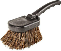 Harper Brush - 2-1/4" Bristle Length, Palmyra Utility Scrub Brush - 3-1/2" x 3-1/2" Long x 3" Wide Head, 10" OAL, Easy Grip Handle, Black, Polypropylene Block - Apex Tool & Supply