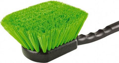 Harper Brush - 2-1/4" Bristle Length, Flagged Plastic Utility Scrub Brush - 3-1/2" x 3-1/2" Long x 3" Wide Head, 10" OAL, Easy Grip Handle, Black, Polypropylene Block, Flagged - Apex Tool & Supply