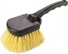 Harper Brush - 2-1/4" Bristle Length, Polypropylene Utility Scrub Brush - 6" Long x 8" Wide Head, 10" OAL, Easy Grip Handle, Black, Polypropylene Block, Flagged - Apex Tool & Supply