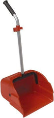 Harper Brush - 14" Wide x 13" Deep x 32" High Handheld Dustpan - Plastic Body, 25" Aluminum Handle, Red - Apex Tool & Supply