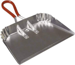 Harper Brush - 17" Wide x 10" Deep x 4" High Handheld Dustpan - Aluminum Body, 9" Aluminum Handle, Silver - Apex Tool & Supply