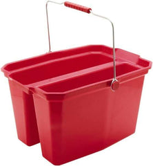 Harper Brush - 19 Qt Plastic Double Pail - 18" Long, Red, Metal Handle - Apex Tool & Supply